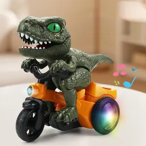 New Dinosaur Stunt Toddler Tricycle Electric Rotating Lights Music Motorcycle, Educational Toy Gift, Kids Fun Ride-On Vehicle, Trike