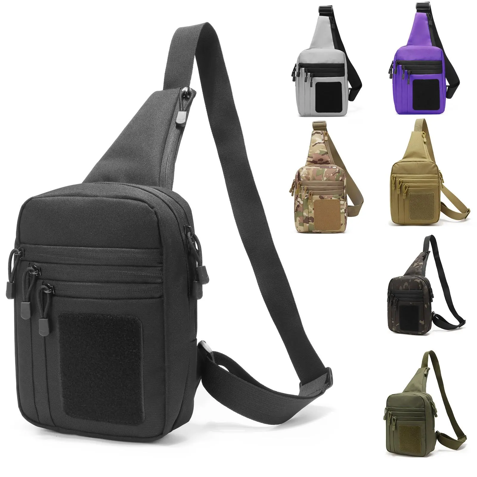 Outdoor Tactical Messenger Bag, MOlle, EDC, Pistol Bag, CCW Shoulder Bag, Concealed Carry Chest Bag, Multi-Function, Hiking, Everyday Carry, Unisex