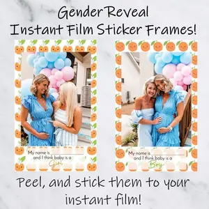 Oranges Instant Film Gender Reveal Sticker Frames