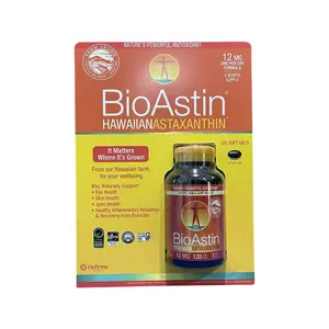 BioAstin Hawaiian Astaxanthin 12 mg., 120 Soft Gels Supplement Health Eye Fitness Edible Dietary Healthcare Natural Optimum