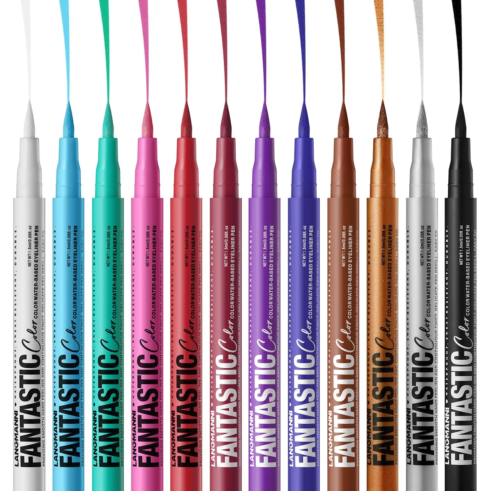 Waterproof Matte Liquid Eyeliner Cosmetic (12pcs/set), Long Lasting Easy To Apply for Eye Makeup, Enhance Eye Makeup, Professional Daily Makeup Accessories, Eye Makeup Products for Women & Girls
