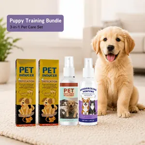 Dog Potty Training & Anti-Chew Spray Set with Deodorizer - Indoor Puppy Training Aid, Furniture Protection Bundle