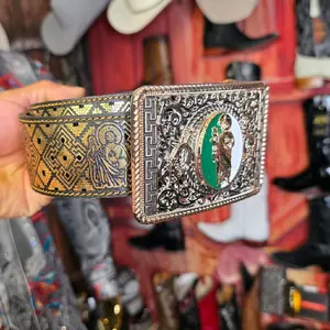 Hebilla de san judita de metal echo en mexico