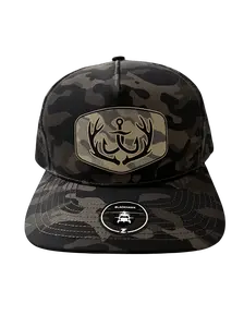 Olive Camo Zapped Headwear 5-Panel Hat - Rack & Bow Patch
