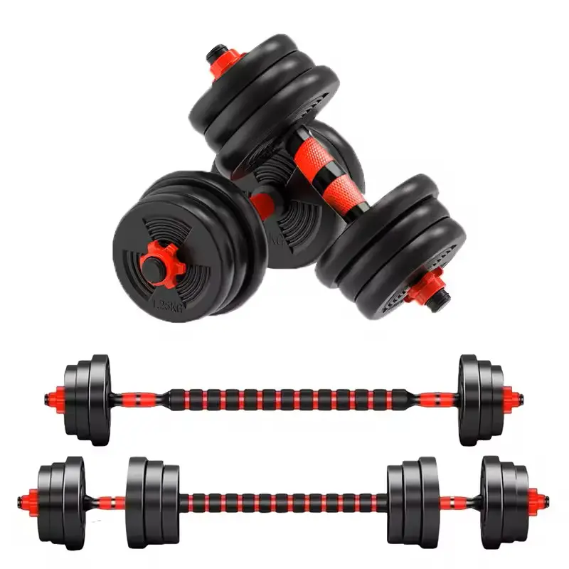 Adjustable Dumbbell & Barbell Set - 5 to 44 lbs for Home Strength Training with Anti-Slip Grip & Secure Weight Locks