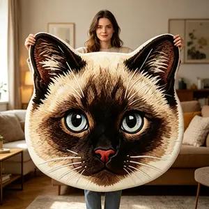 Majestic Tiger Head Carpet, Luxurious 3D Fabric Floor Mat, Realistic Tiger Print Rug for Bedroom and Living Room, Non-Slip Decorative Area Mat