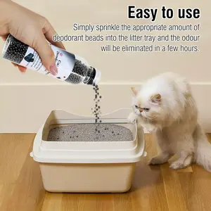 Pet Odor Eliminator Beads, Cat Litter Box Deodorizer, Dust-Free Flushable Mixed Cat Litter, Air Freshener, Disinfectant, Scented Beads