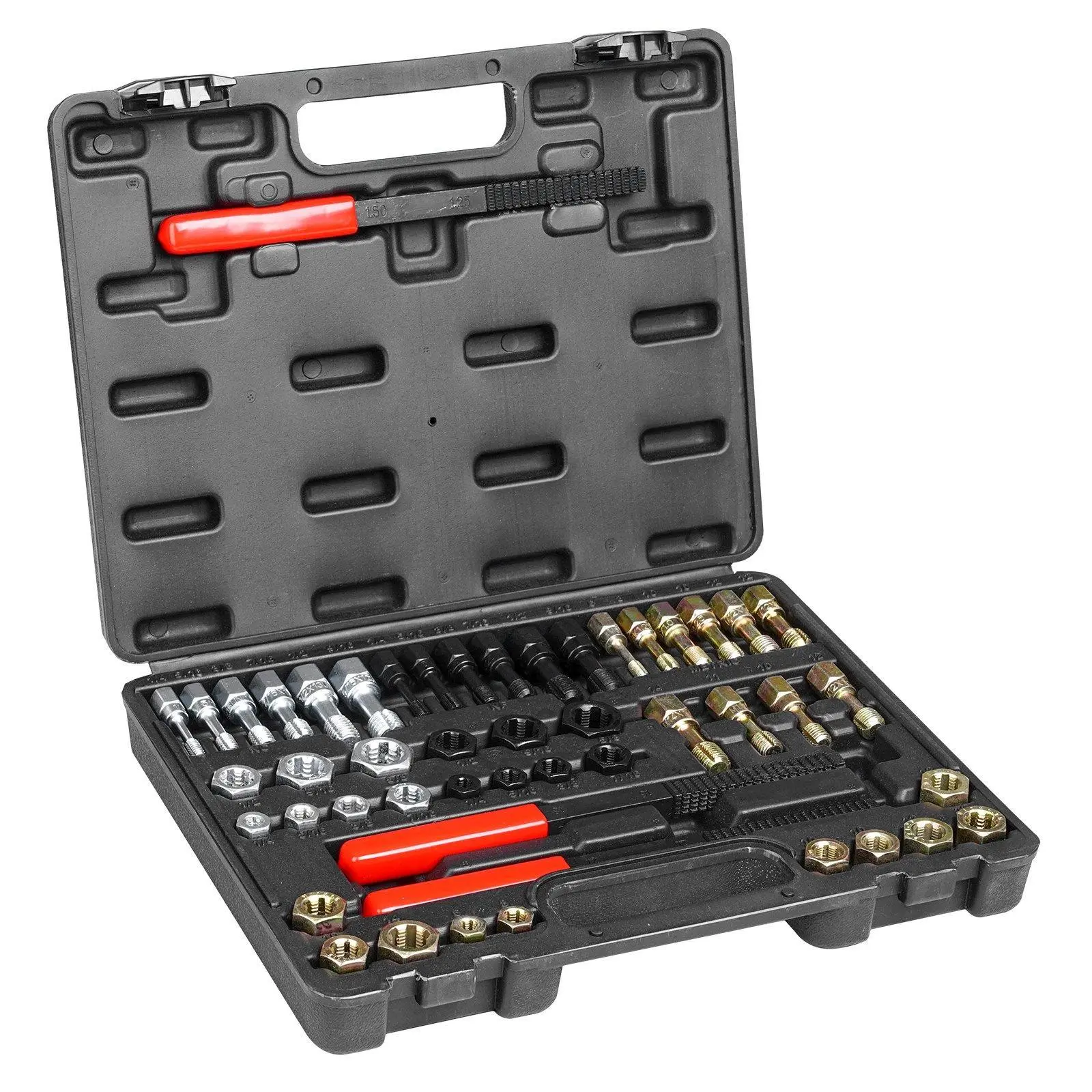 VEVOR 49-Pc UNC/UNF/Metric Thread Chaser Set - Premium Corrosion-Resist Steel DIY Tools, Quick Size ID Cleaner, Thread Repair & Restore Bolt Holes Kit