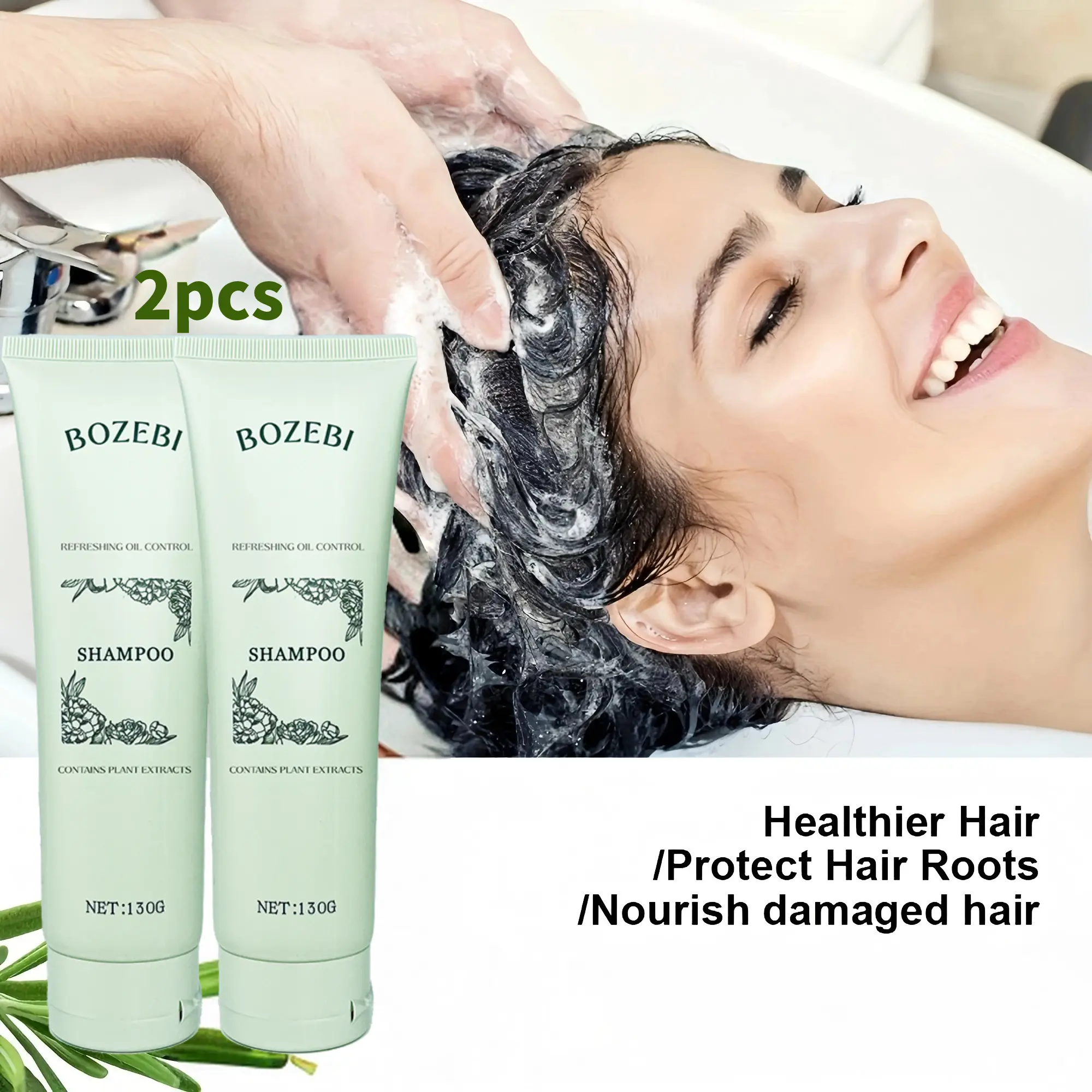 2pcs,Moisturizing and oil controlling shampoo, Remove loose dandruff flakes, containing Panthenol and Salvia Miltiorrhize extract, a combination of washing and care, portable travel bag