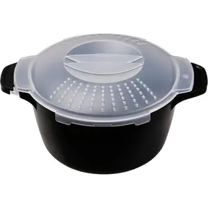 Professional Small Micro Cookware 1 Quart Microwave Steamer for Vegetables Microwave Cooker BPA Free Dishwasher Safe