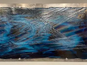 TIDAL CHANGE 24" x 40" Fused Glass Wall Art with aluminum mount