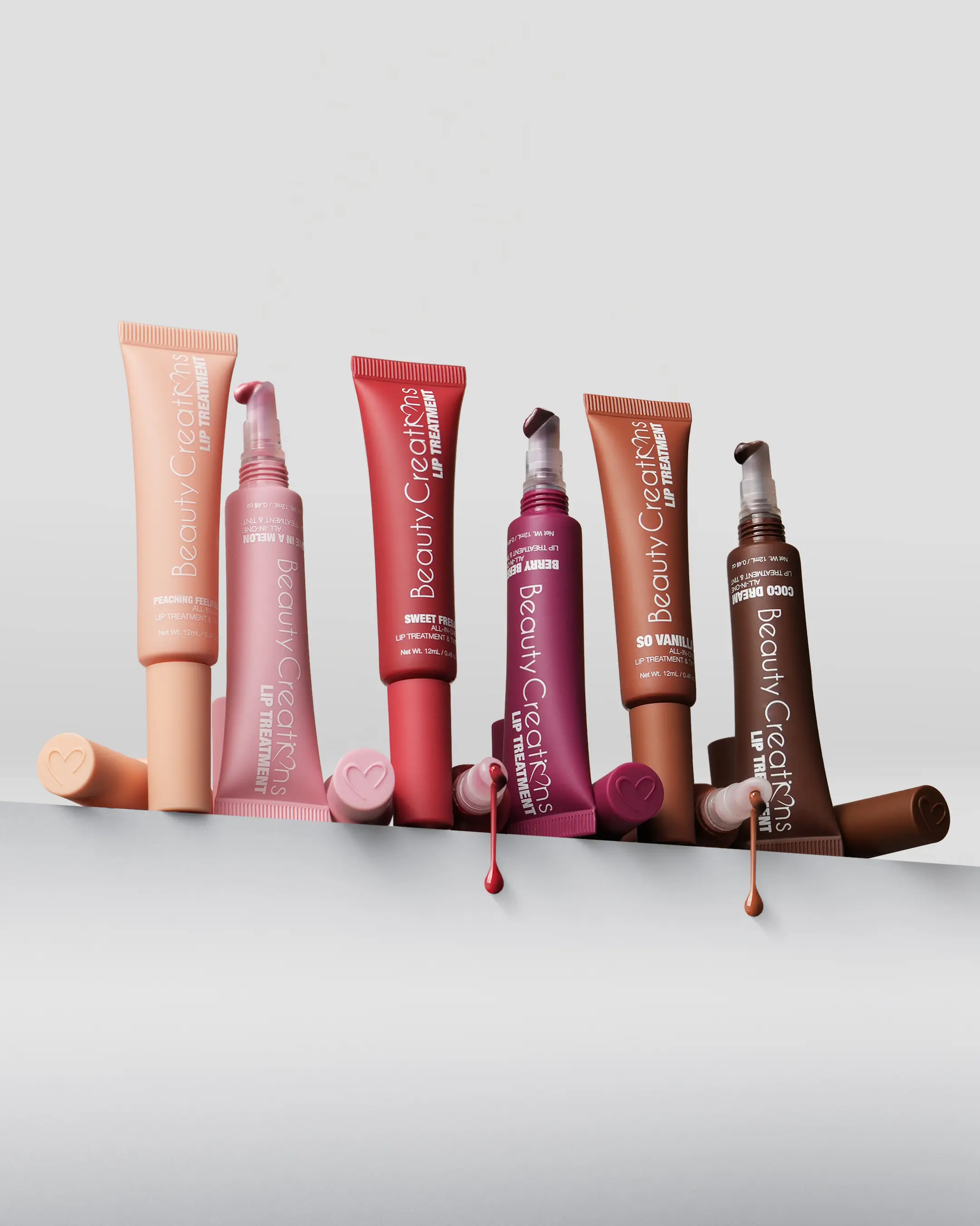 Beauty Creations Lip Treatment & Tint Collection Bundle, Vanilla-Coconut Berry Moisturizer for Smooth Lip Care, Lipgloss, Flawless, Oil, Cosmetic, Lip Combo