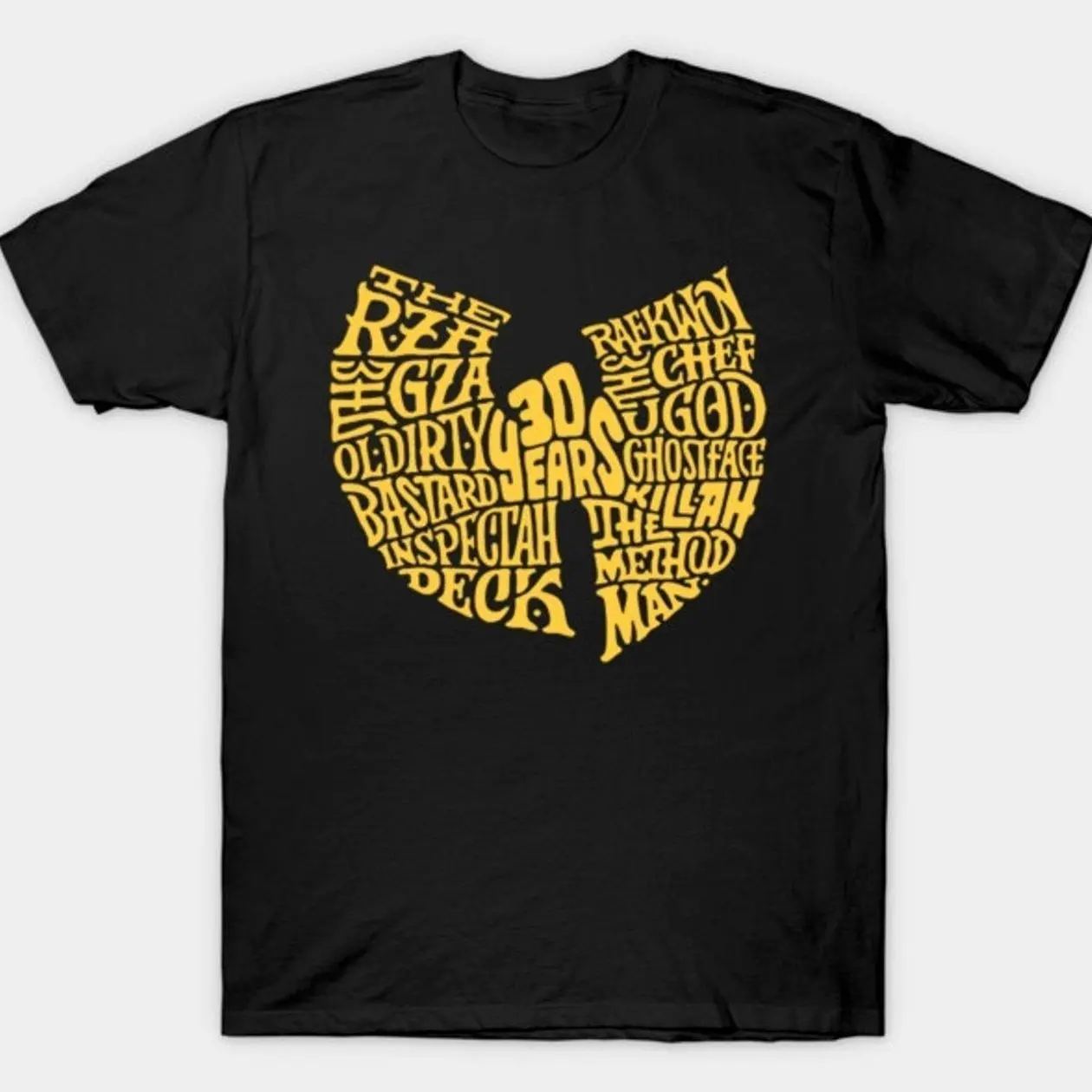 Women's Classic Short-Sleeve Soft Cotton Wutang 90s Hip-Hop Retro Printed Top, Round Neck, Fitted, Comfortable Casual Fabric, RZF 9LE