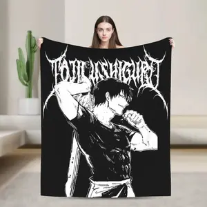 Sorcerer Killer Anime Toji Fushiguro Plush Blanket Students Flannel Throw Blanket For Living Room Warm Soft Quality Bedspread