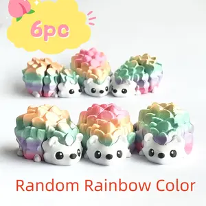 3D-printed Random Rainbow Hedgehog - A playful toy with vibrant colors, perfect for gifting or as a unique home decor piece