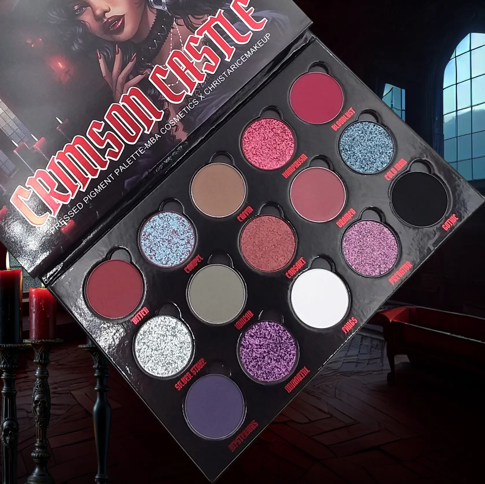 Crimson Castle-Pressed Pigment  Palette