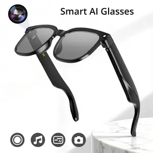 Turbosun M02S Bluetooth Smart Glasses - Everyday Multifunctional Wireless Audio Glasses with 8MP Wearable Camera, Photochromic & Anti-Blue Light Lenses, Intelligent Voice Assistant, for Outdoor Use