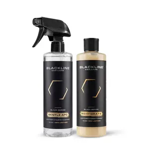 BLACKLINE Leather Bundle – Leather Cleaner and Conditioner Kit with Gentle APC and Rehydrate for Deep Cleaning, Conditioning, and Protection