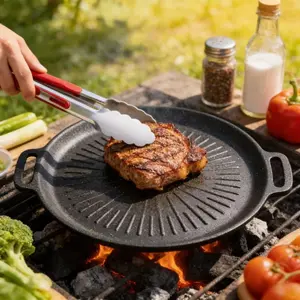 Multifunctional maifan stone baking tray, Korean barbecue grill, non-stick pan, iron plate grill, portable stove, home camping barbecue plate, Stainless Steel Bbq