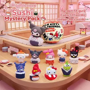 1/3/6PCS Sanrio Hello Kitty & Friends Sushi Mystery Pack, Official Licensed Blind Box Mini Figure, Blind Bag, Cute Desk Decor, Collectible Toy Gift