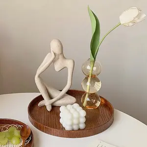 Japanese Wooden Table Tray Jewelry Storage Display Tray Round Desk Decorative Tray Snack Plate Sundries Organizer Desktop Plate