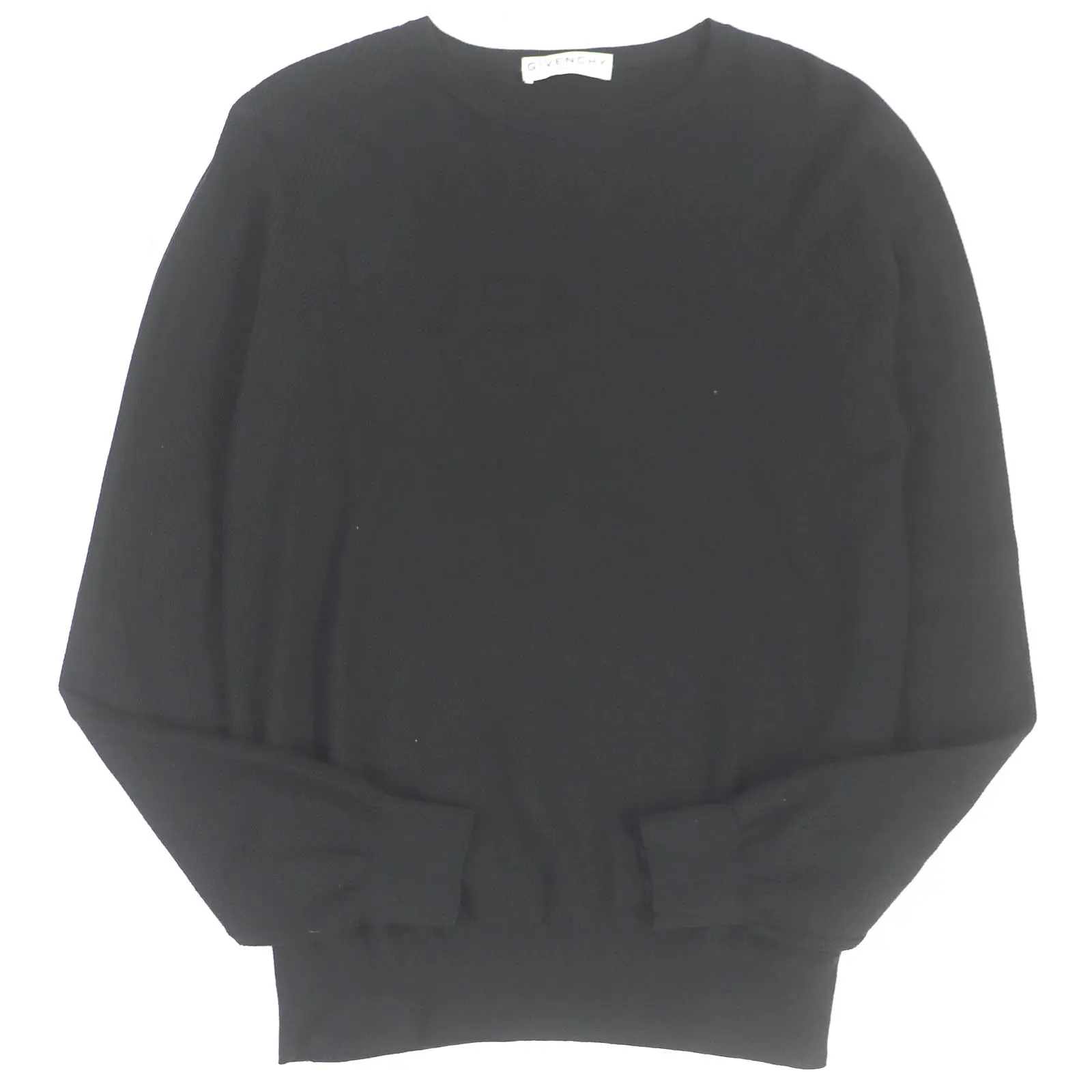 Pre-owned GIVENCHY Cotton Small Leather Goods Logo Knit Sweater Black XS
