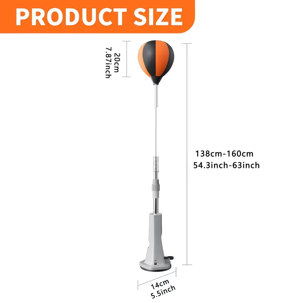Adjustable Height Punching Bag – Freestanding Boxing Bag with Weighted Base for Home Gym, Adults & Teens