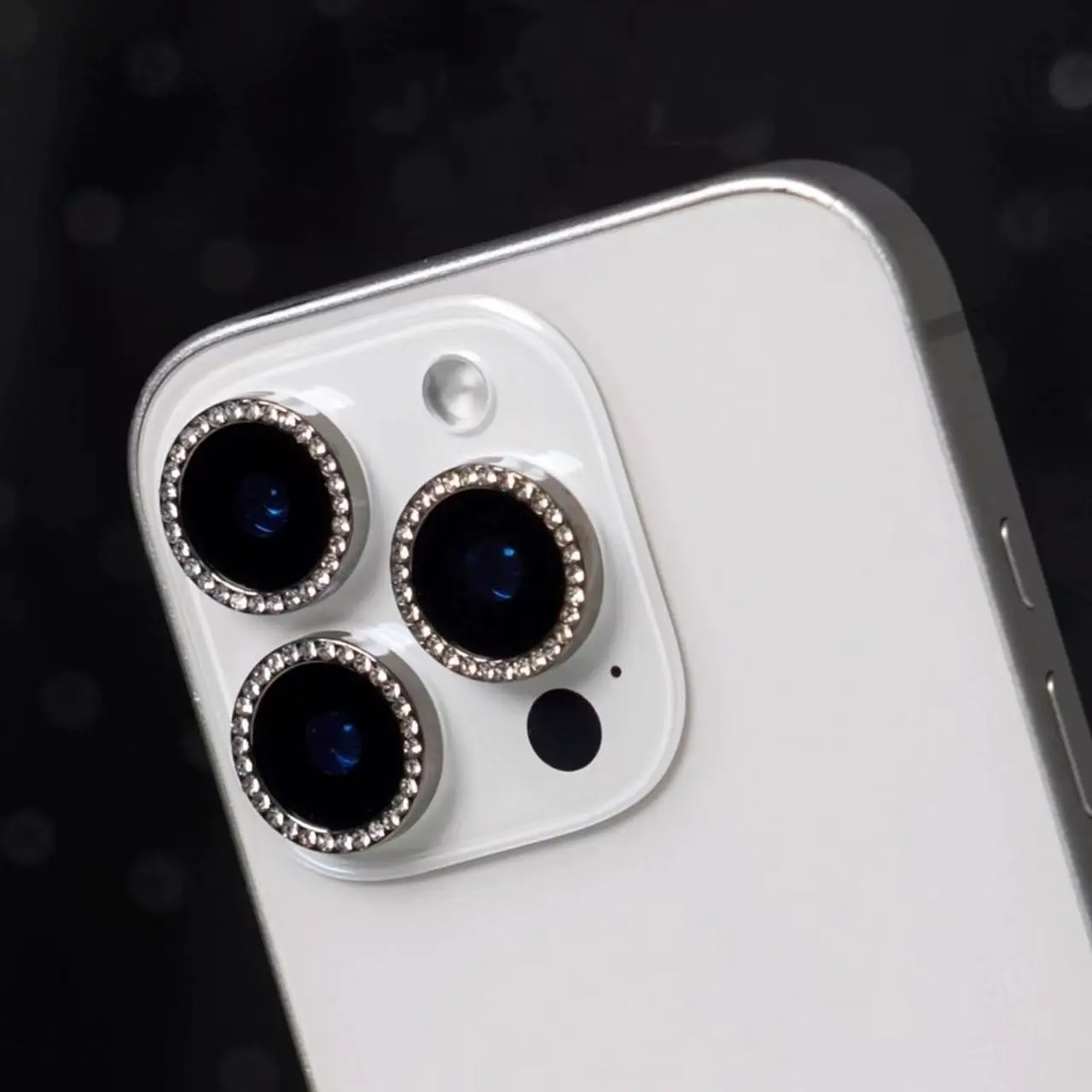 9H Scratch-Resistant High Definition HD Clearness Smartphone Screen Cover - Shockproof Protection Accessory with Distinctive Metal Diamond Ring Luxury Style, for iPhone 17/16/15/14/13 Pro Max, 16/15/14 Plus, 17 Air, Accessories