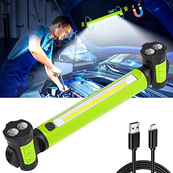 Valentine’s Day Gifts – 3000LM LED Magnetic Under Hood Work Light Bar with Hooks, 5200mAh Rechargeable, 2500LM Bright LED Work Lights for Garage & Outdoor Use