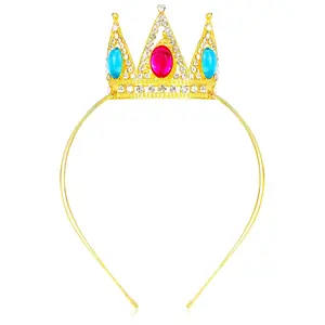 Princess Tiara Peach Crown for Women Girls, Red Blue Princess Halloween Cosplay Headband, Queen Crown Tiaras Metal, Birthday Prom Wedding Party Hair Accessories C