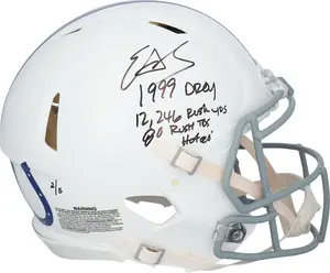 Edgerrin James Indianapolis Colts Autographed Riddell 2021 Throwback Speed Authentic Helmet with Multiple Inscriptions - Limited Edition of 5 - Fanatics Authentic Certified
