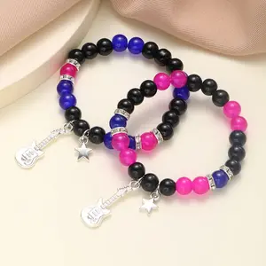 2Pcs/set Couple Beads Bracelet Tv Girl Matching Bracelets Who Really Cares Album Inspired Bracelets Friends Jewelry Gift