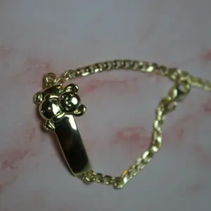 Personalized Kids Bracelet Gold Plated with Adorable Bear Charm and Durable Chain for Children
