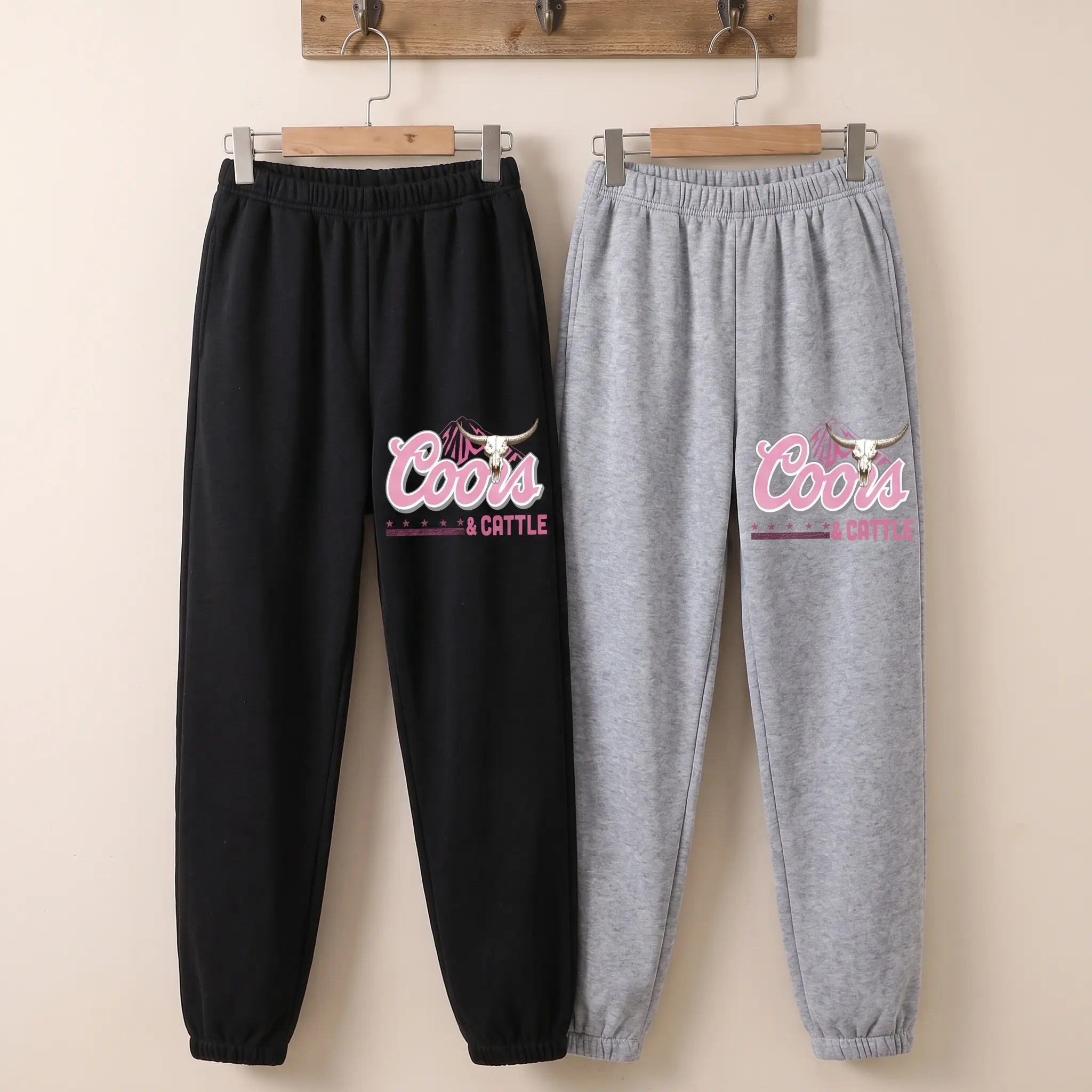 Country Graphic Sweatpants, Western Ranch Joggers, Vintage Cowboy Style Pants, Unisex Casual Fleece Sweatpants, Everyday Lounge Wear