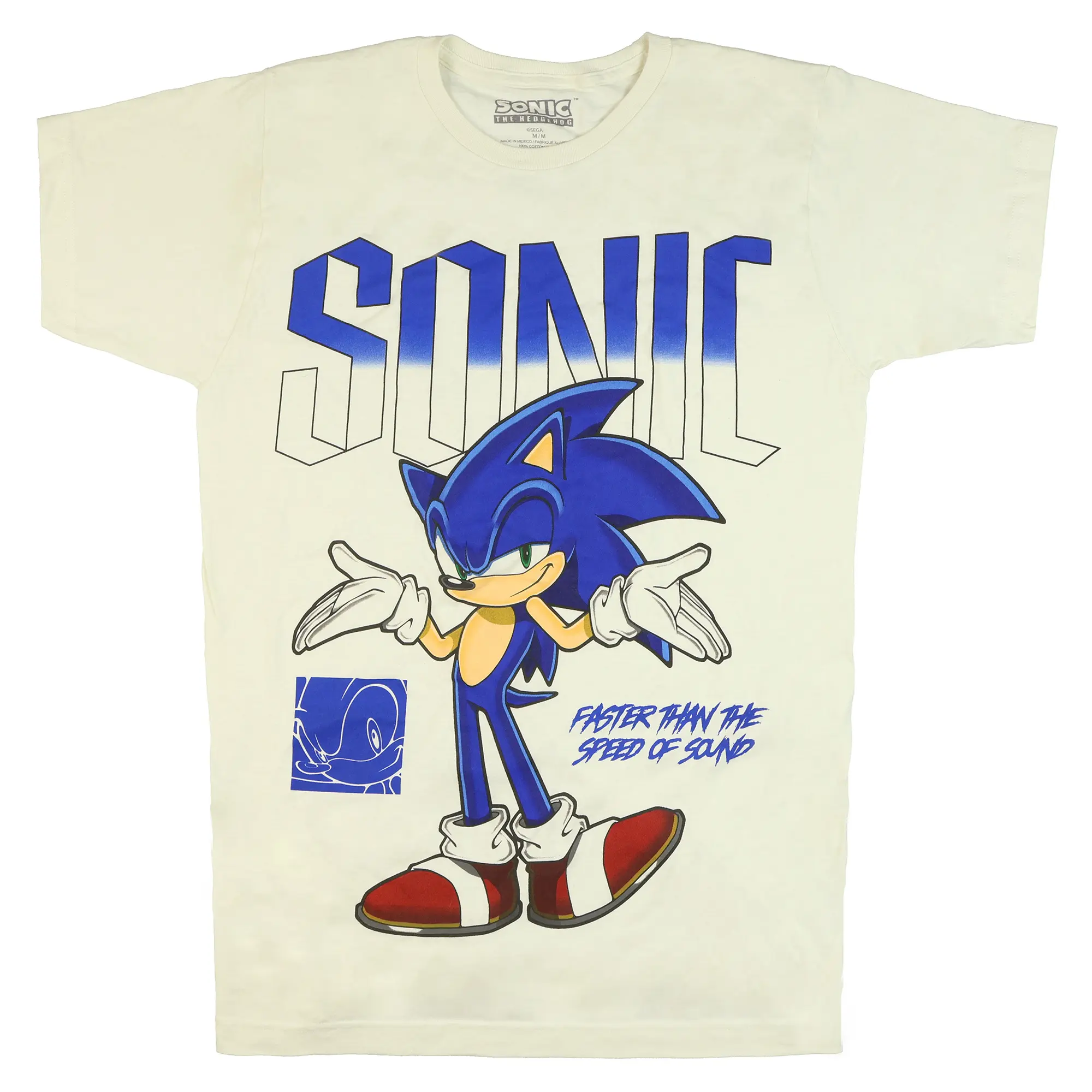 Sonic The Hedgehog Shirt Men's Faster Than The Speed Of Sound Short Sleeve Tee