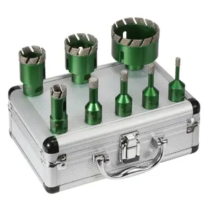 Vearter 8PCS 6-68mm Diamond Core Drill Bit Set M14 Thread Vacuum Brazed Masonry Hole Saw Kit, Dry&Wet Hollow Hole Cutter for Angle Grinder, for Tile, Marble, Granite, Porcelain, Ceramic, Concrete, Quartz Stone, Diamond Drilling Bits