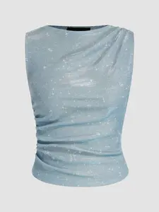 Women's Casual Elegant Sleeveless Vest Spring New Fashionable Slim Fit Plain Design, Casual Style Women's Top for Everyday Wear