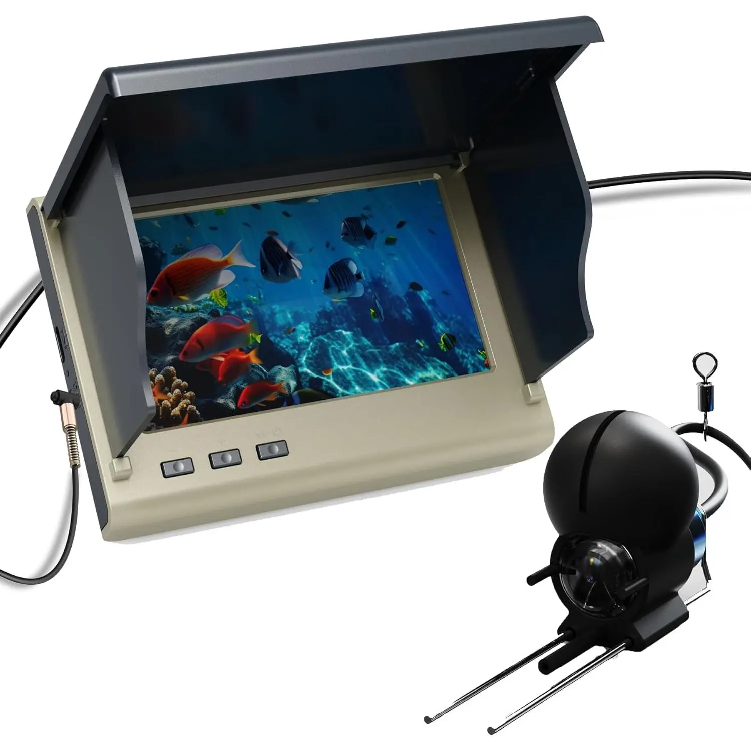 Underwater Fishing Camera, 220? Ultra-Wide 1080P  Fishing Camera with 4.3" LCD & IR Night Vision, 5000mAh  & 100ft  for Ice Lake Boat Kayak Fishing