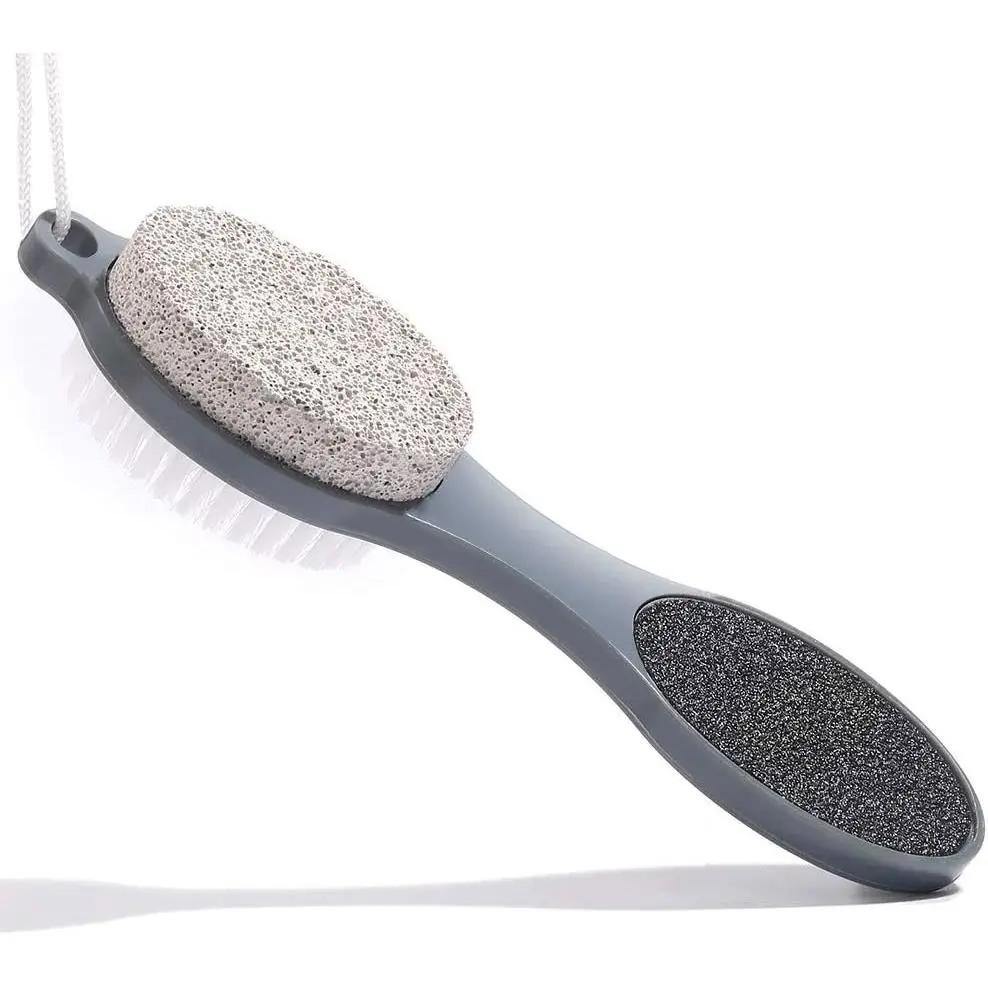 Foot File Callus Remover - Multi Purpose 4 in 1 Feet Pedicure Tools with Foot Scrubber, Pumice Stone, Foot Rasp and Sand Paper for Home Foot Care (Grey Pedicure Foot File)