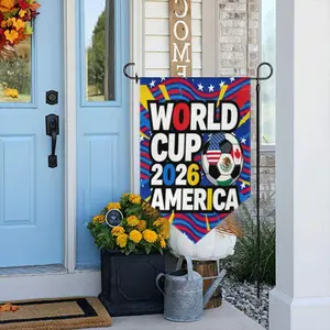 2026 World Cup America Garden Flag - Double Sided USA Mexico Soccer Flag for Outdoor Yard Decor, Patriotic World Cup Banner for Home & Garden