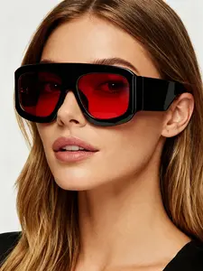 Frame Lenses Oversized Sunglasses, Cool Personal Style Streetwear Sun Glasses, Retro Look Face Slimmer Fashion Eyewear, Trendy Vintage Sunglasses, Summer Trendy Sunglasses