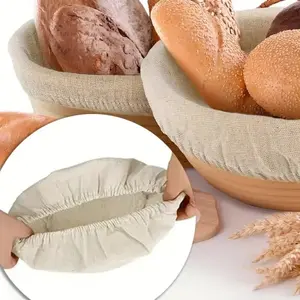 1pc Rotundity Ellipse Vine fermentation basket Bread basket cloth cover cloth cover Excluding baskets Dry Storage Fermented dough Baking Tools