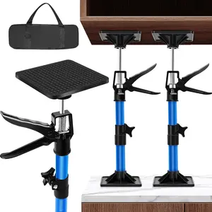 Cabinet Jacks for Installing Cabinets (2-Pack), Heavy-Duty 80lbs Capacity Steel Jack Rod, 11.8"-23.2" Telescoping Third Hand Tool, Metal Handle Adjustable Support Pole with Rotatable Anti-Slip Pads