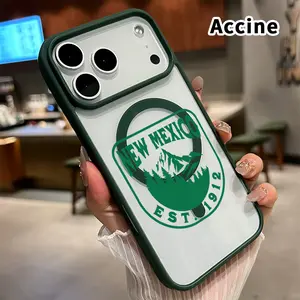 Magnetic Soft Case for iPhone 17 16  Pro Max Plus 15 14 13 12 11 Air E Non-Yellowing Drop Protection Transparent Acrylic New Mexico Emblem Pattern Shockproof Silicone Cover Supports Wireless Charging