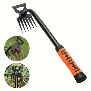 5/6/8/11 Teeth Carbon Steel Garden Hand Rake,2 In 1 Agricultural Manual Weeding Tools for Yard,Multifunction Gardening Hoe Rake, Durable Gardening Tools