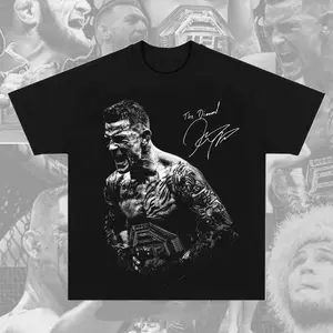 BelleHeaven Dustin Poirier T-Shirt UFC MMA The Diamond Dustin Poirier Tee Ultimate Fighting Championship Graphic Tee for UFC & Sports Fans Short Sleeve Crew Neck Retro Soft Cotton MMA Shirt Perfect Gift for UFC Fans MMA Fans American Made Fightwear