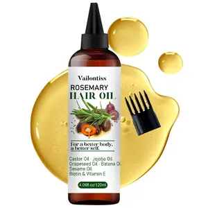 Rosemary Hair Oil – 120ml, Natural Revitalizing Hair Oil, Promotes Thicker Hair Growth, Nourishes Scalp & Hair, Nourishing Daily Haircare, Haircare Product, with a Blend of Castor, Batana, Jojoba, Grapeseed Oil, Biotin & Vitamin E