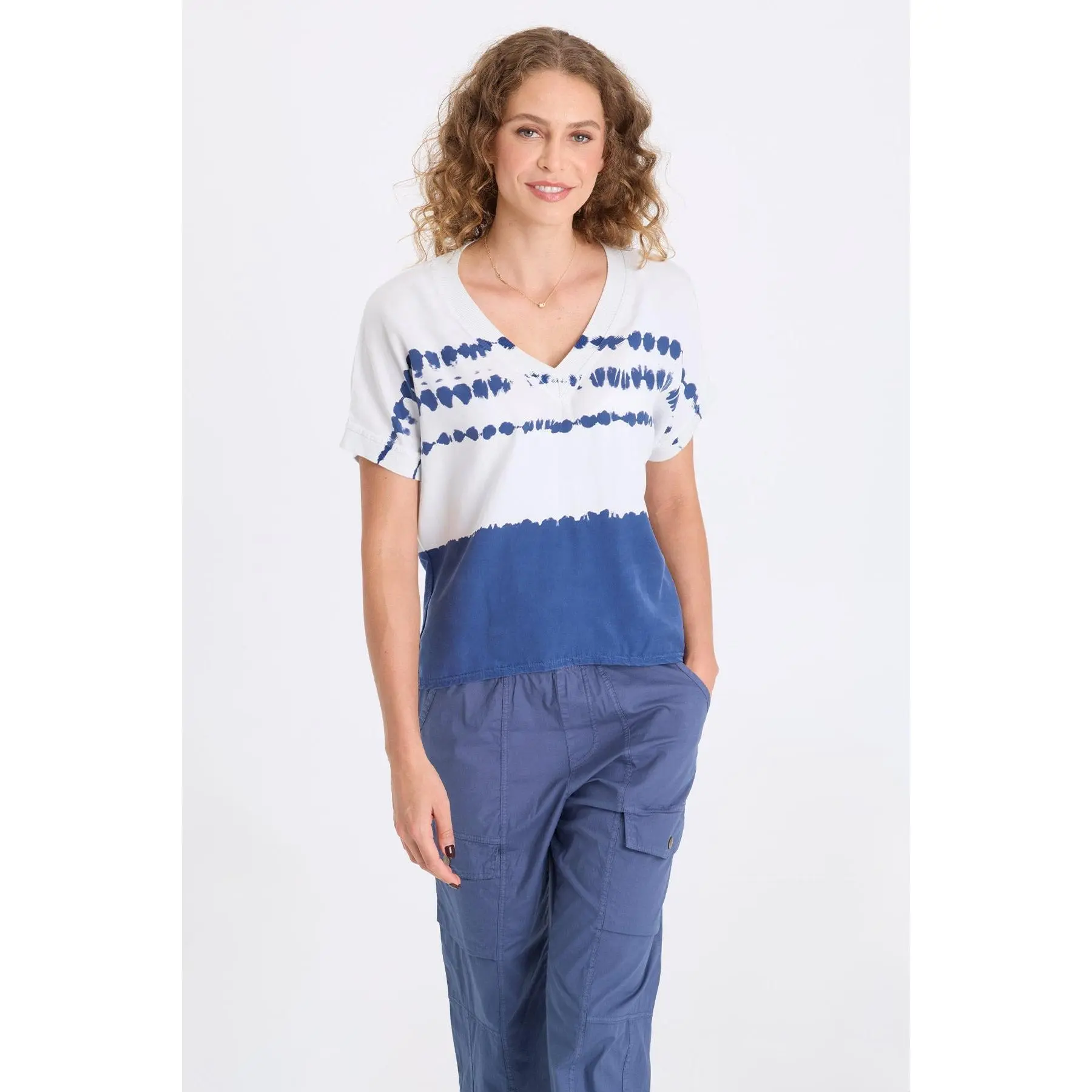 Hanno Soft Twill V-Neck Top
