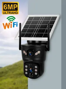 D05 Solar Gun-Ball All-in-One Camera 6MP UltraHD WiFi AI Human Detection PTZ Control Solar Battery Power Supply Audio Safety Wireless Local TF Card Storage Button
