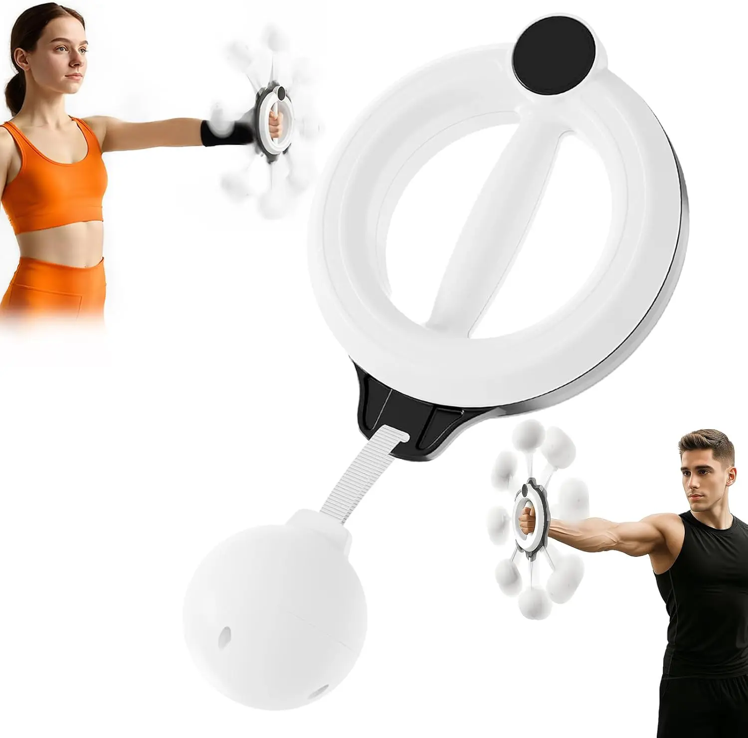 Plastic Arm Trainer & Forearm Strengthener, 360° Rotatable Twister Workout Equipment with Dynamic Resistance for Chest Training, Portable for Home & Gym, Office, Ergonomic Handle